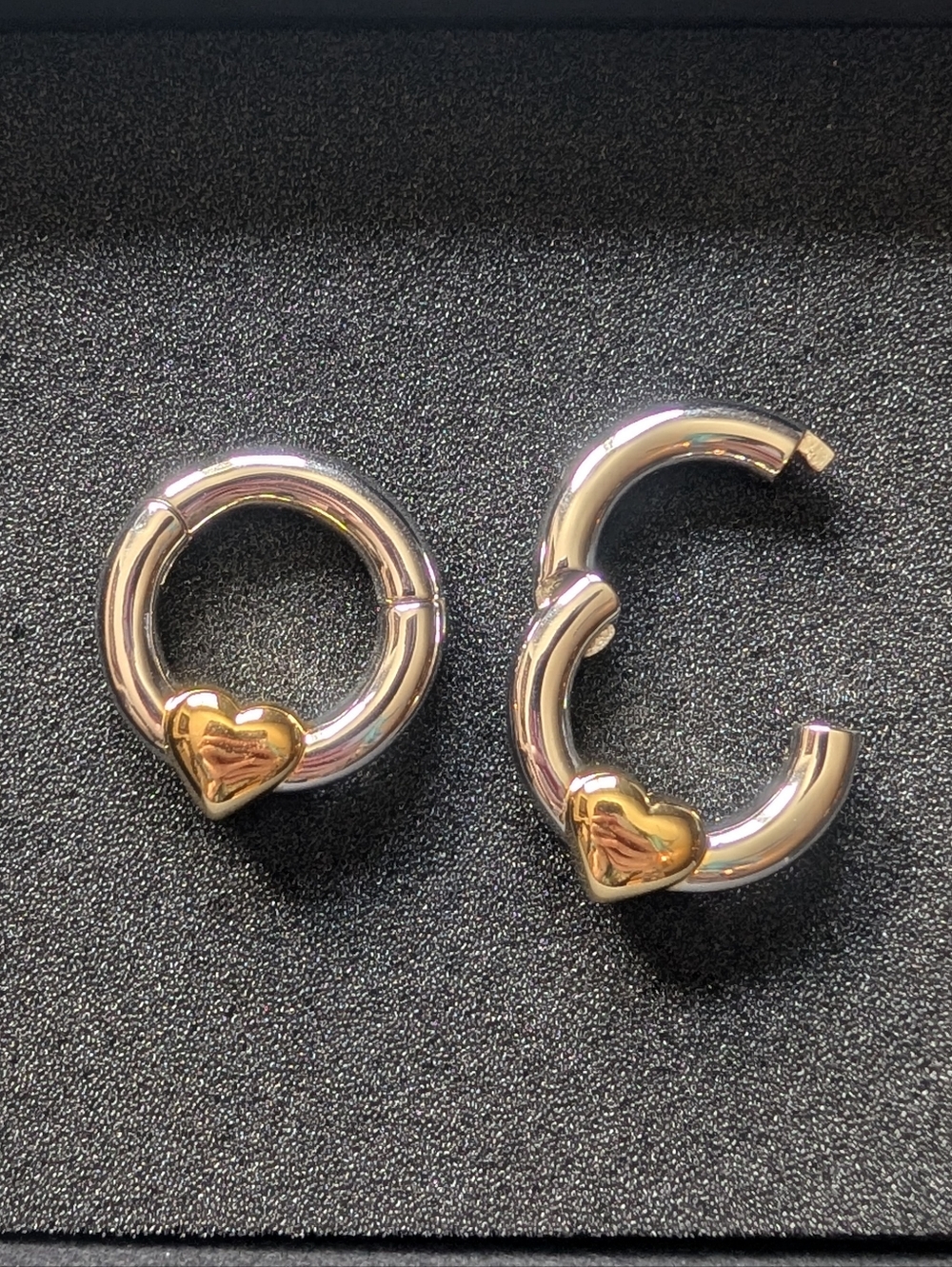 Ask & Embla Two-Toned Harrow Heart Clicker Hangers - Picture 5 of 6